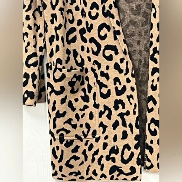 🟢 J. Crew Leopard Print 3/4 Sleeve Cardigan - Picture 5 of 13